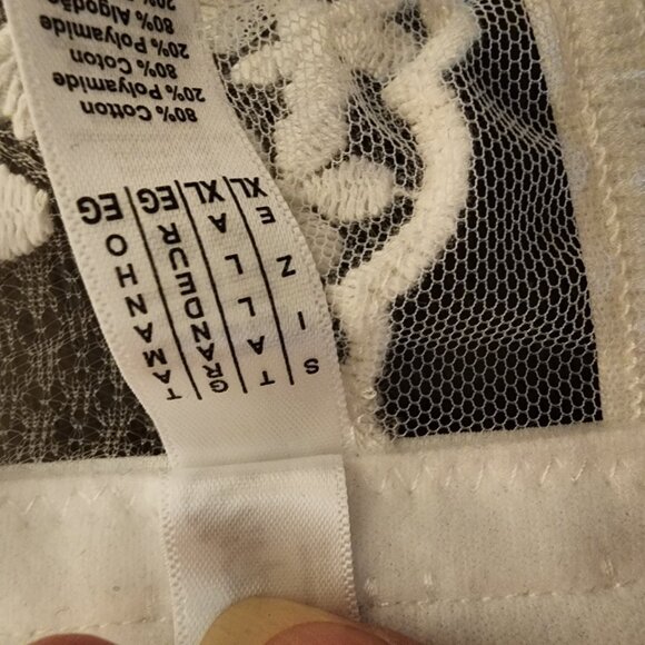 Mapale Lace Longline Bra & Strappy Thong Set NWT White XL - Picture 9 of 16